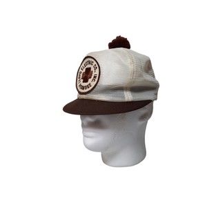 Vintage LLYOD ELECTRIC VA  Short Brim Pom Pom Mesh Trucker Snapback Hat USA